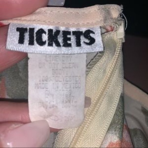 Vintage Tickets Floral Sleeveles Dress Size: M - Picture 3 of 3